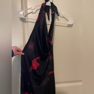Black and Red SHEIN Halter Dress